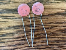 2 NOS Vintage '60s SK Ceramic Disc .027 uf 500v Guitar Tone Capacitors TEST .02