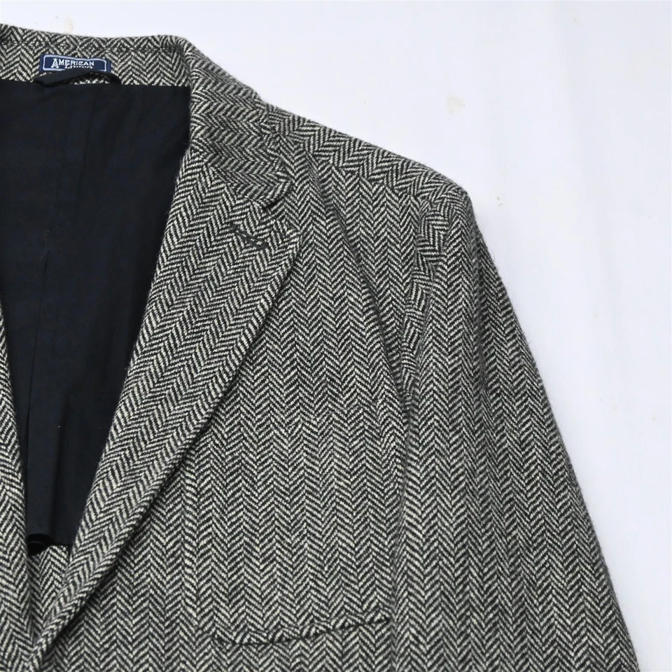 Новый American Living XL серый Herringbone Tweed 100% шерсти Blazer костюм Куртка Пальто - Изображение 2 из 4