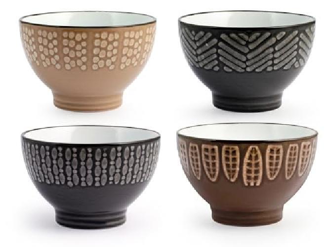 H&h ethnic set 6 scodelle stoneware assortite cc500