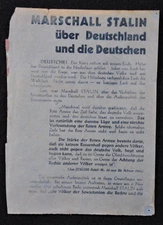 Original WWII Red Army Leaflet Stalins Message to Germans Oder Front 1945 RARE
