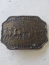 Vintage American Express Company Wells Butterfield Belt Buckle