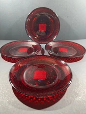 4-Arcoroc Luminarc Cristal d’Arques JG Durand Ruby Red Dessert Plates 8" w/ tags