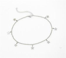 Stainless Steel Anklet With Dangling Stars