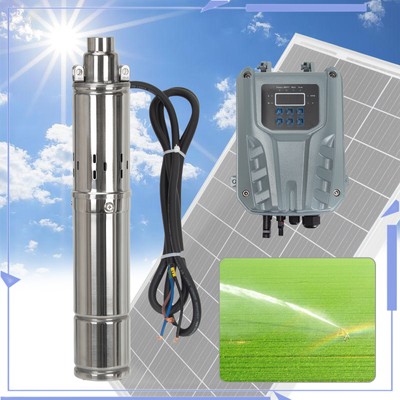 3'' 24V 140W Deep Well Solar Submersible Bore Hole Water Pump Built-in MPPT