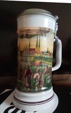 Reutter porzellan Bierkrug Berlin Zinndeckel Sammlerst&uuml;ck