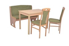 Sitzbankgruppe mit Truhensitzbank Buche / olive Essgruppe Tischgruppe NEU