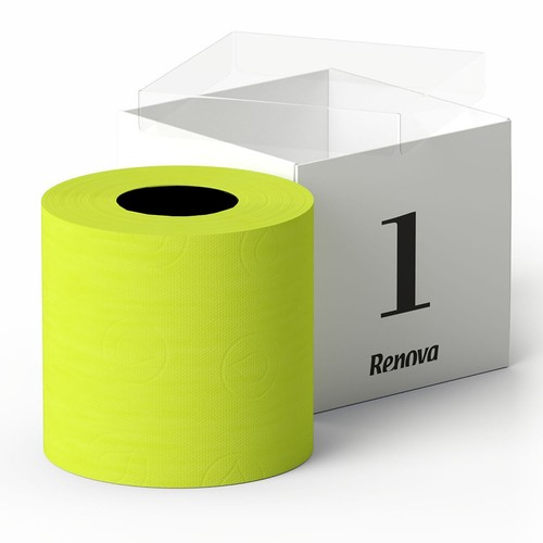 Caja de regalo de papel higiénico de color Renova - 1 rollo, 3 capas, 140 hojas de calidad premium - Imagen 17 de 58