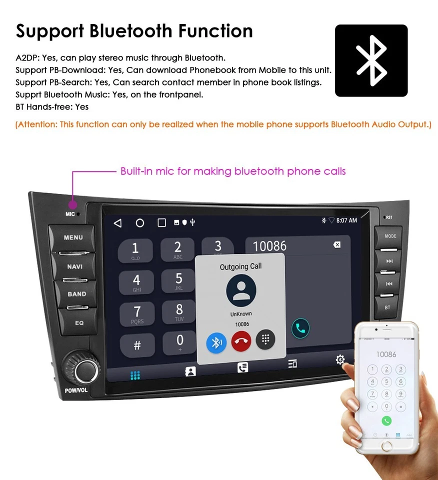 Radio estéreo para automóvil Fit Mercedes Benz Clase E W211 E320 E350 reproductor 32G GPS Carplay Foto 4 de 4