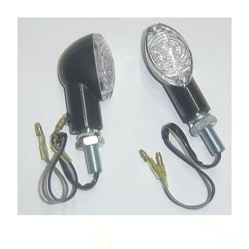 Indicators LED Motorcycle Universal Pair Motorbike Turn Signals Scooter Black
