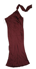 Pretty Lavish Raleigh Halter Neck Tie Dress Maroon Below Knee Cocktail Womens 4