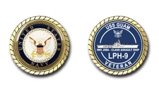 USS Guam LPH-9 Silhouette Veteran Challenge Coin