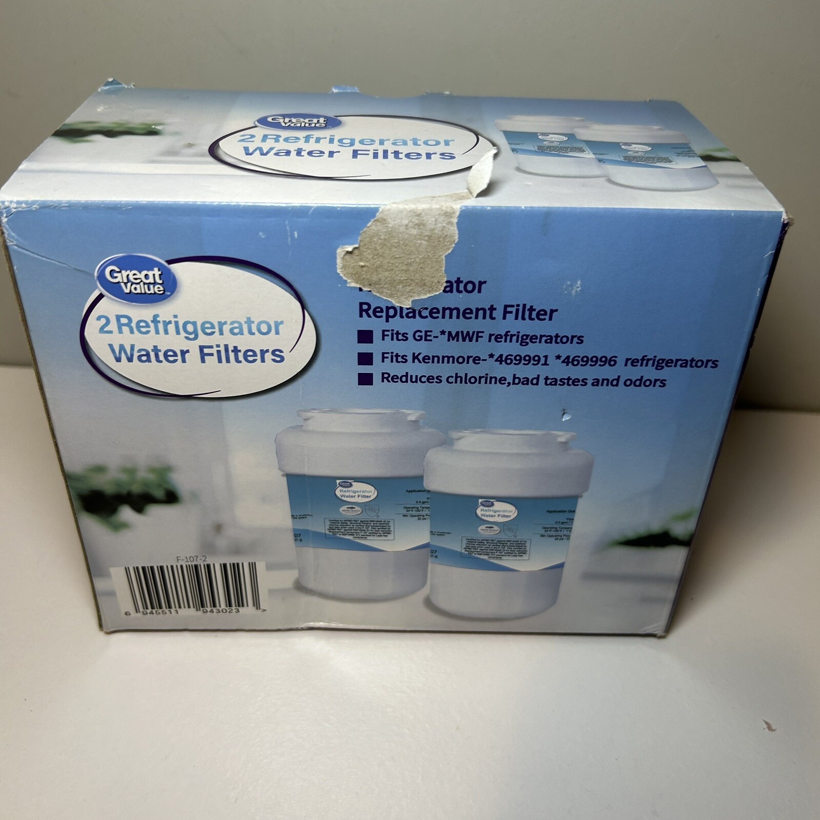 Great Value GE-MFW Refrigerator Replacement Filters 2 Pack B