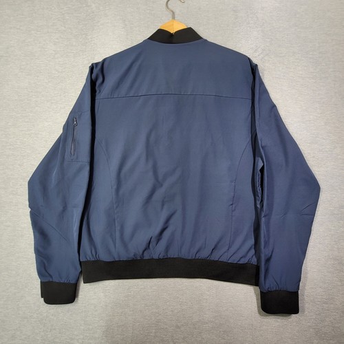Express Jacket Mens Large Navy Full Zip Bomber Lightweight Stretch Band NWT - Picture 10 of 11