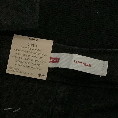 3- LEVI'S BOYS 511  Slim  JEANS, BLACK STRETCH 7 Reg MSRP$ 42.00 - Picture 4 of 4