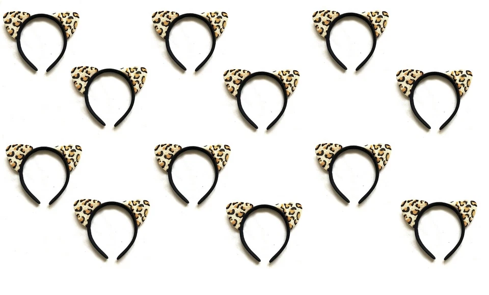 12 diadema de guepardo aros para el cabello brillantes lindo bling accesorios para el cabello esponjosos Foto 3 de 3