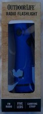 BRAND NEW IN BOX Outdoor Life Radio Flashlight - FM Radio - 5 LEDs - with Strap