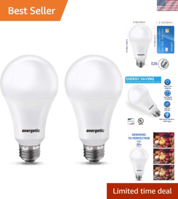 Bright 2300 Lumens LED Light Bulb 2-Pack, Daylight White 5000K