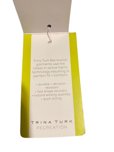 Trina Turk Recreation Top Women Large Long Sleeve Orange Neckline Trim Shirt NEW - Picture 8 of 19