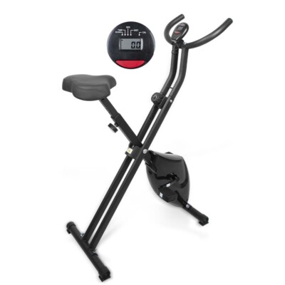 Evoland Folding Upright Stationary Bike   Magnetic 8-Level Resistance, Home Gym