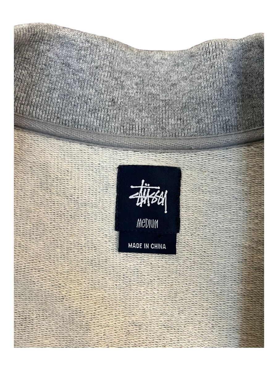 Stussy SS Link Varsity Letterman Jacket Grey / White Striped Stussy SS Link Varsity Letterman Jacket Grey / White Striped