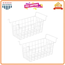 2 Pack 17.5" Freezer Organizer Bins, Metal Wire Storage Baskets for Chest Freeze