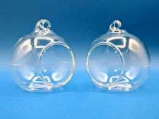 2 PCS Hanging Glass Globe Hanging Glass Terrarium Air Plant Planter - 3" W