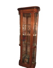 Pulaski Traditional Brown Wood Glass Curio Cabinet with 4 Shelves and Glass Door