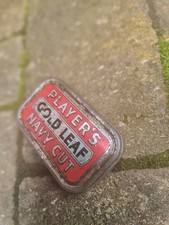 Players Navy Cut Gold Leaf Tobacco Tin, Small vintage British English