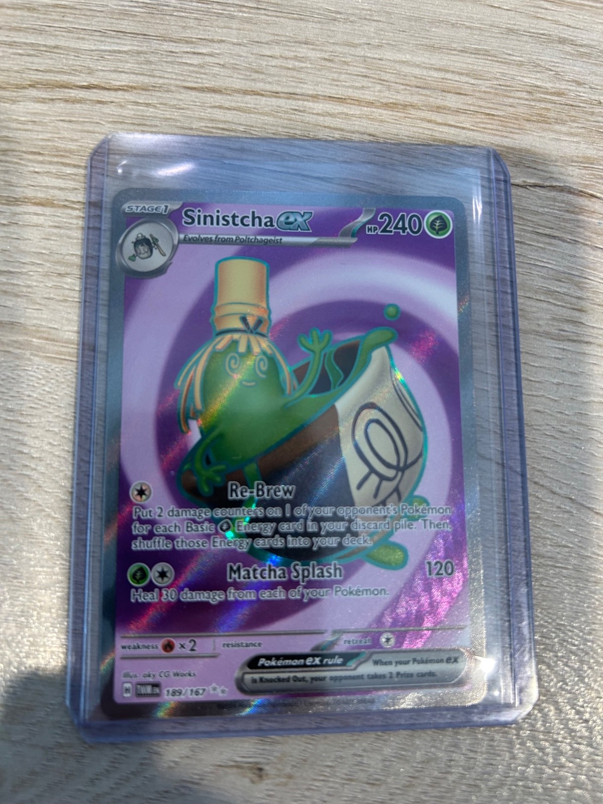 Sinistcha ex - 189/167 Twilight Masquerade Full Art Pokemon - NM/MINT