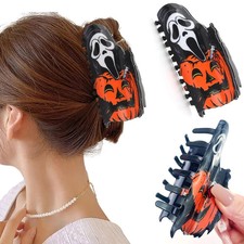 Halloween Hair Clips 1Pcs Horror Ghost Claw Clip with Evil Pumpkins Designs Fun