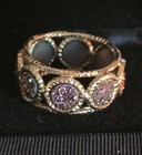 14K Yellow Gold Milor Italy Druzy Eternity ring Size 8.5-9 — photo 4