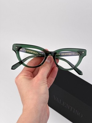 Valentino Women Eyeglasses Crystal Green Cat Eye V-ESSENTIAL II VLX-124 B