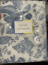 $248 Matouk Italy NWT 1pc Euro Sham QUILTED 100% Linen Blue Pomegranate