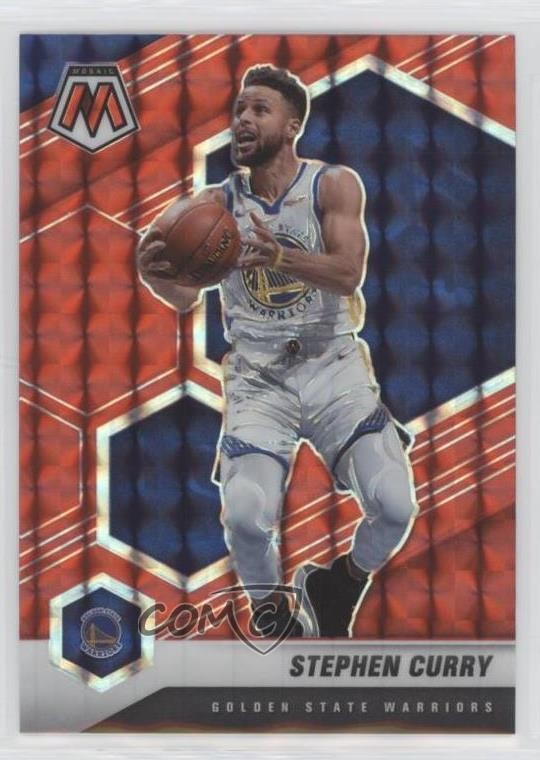 2020-21 Panini Mosaic Red Mosaic Prizm Stephen Curry #175 0us3