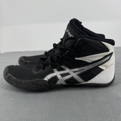 ASICS Matflex Wrestling Shoes Mens Size 8 Black White Mid Top 1081A021
