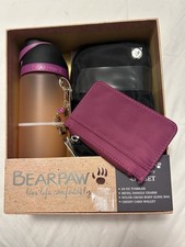Bearpaw 4 Piece Gift Set Water Bottle Crossbody Small Purse Credit Card Wallet