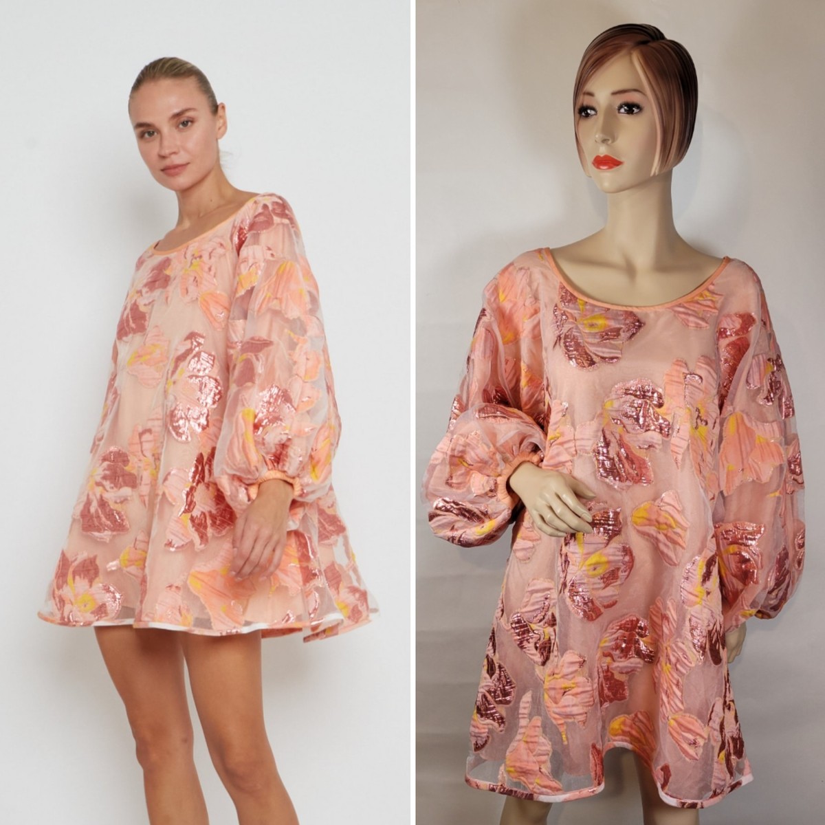 open lace back dress Gaia Floral Organza Maxi Dress