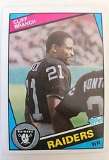 1984 Topps Football Card 104 Cliff Branch Los Angeles Raiders 