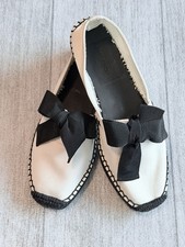 Tory Burch Size 7 Bow Espadrille Natural/Black