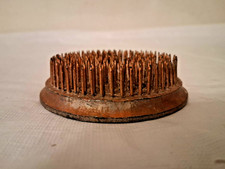 Vintage Round Heavy Metal Spike Flower Floral Frog Floral Pin 3 inch