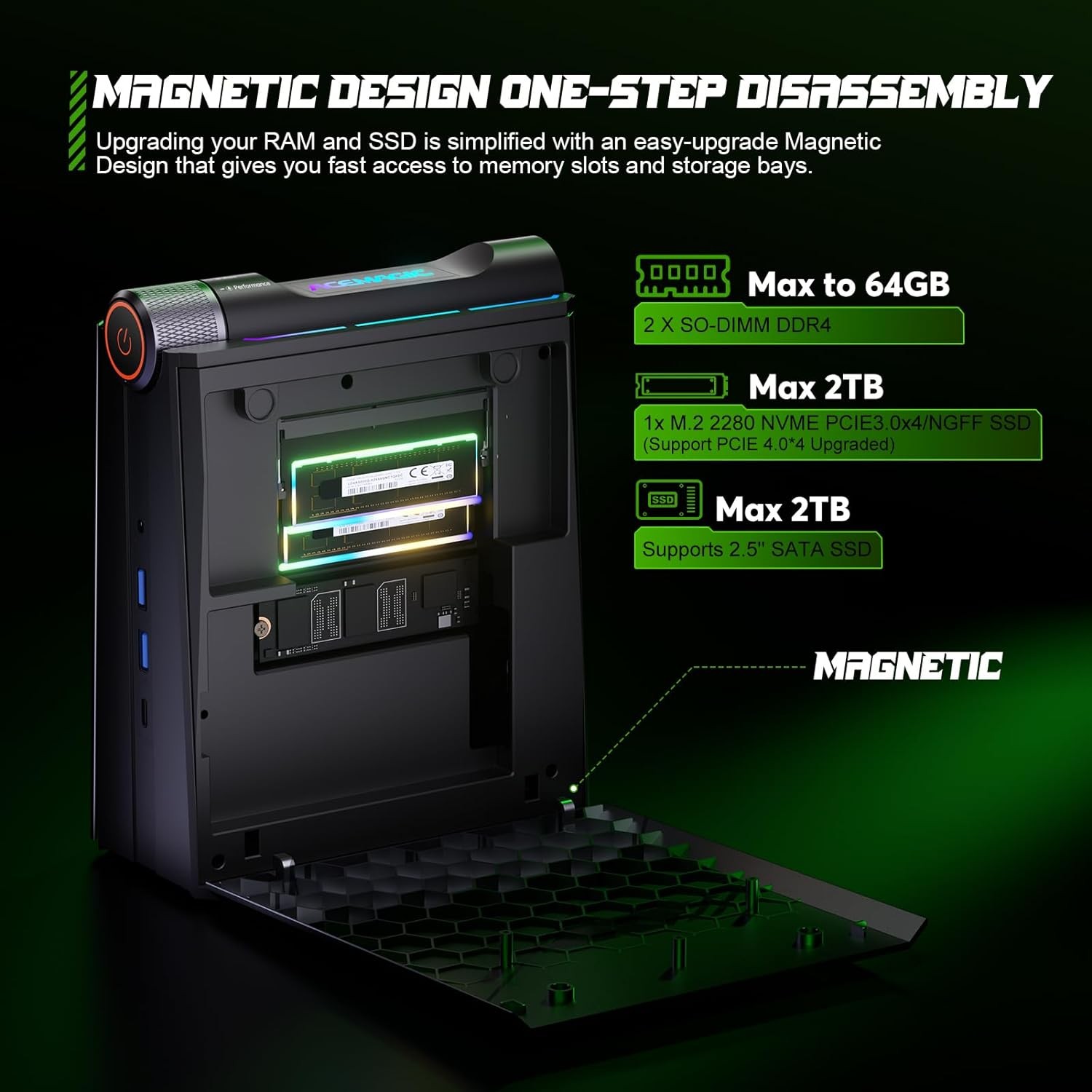 ACEMAGIC 4K MINI Gaming PC INTEL i9 11900H 16GB RAM 512GB SSD WiFi 6 Win 11 Pro