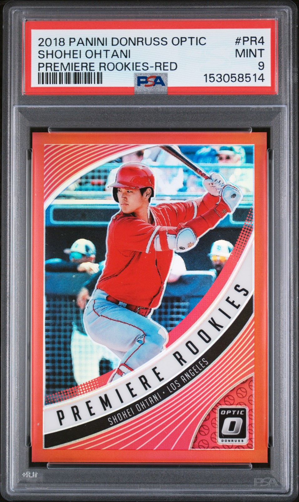 2018 PANINI DONRUSS OPTIC PREMIERE ROOKIES RED #PR4 SHOHEI OHTANI 54/99 PSA 9