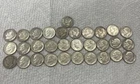 30 Silver Dimes Lot 1944-1964 Circulated Uncertified 10C Coins Melt Value