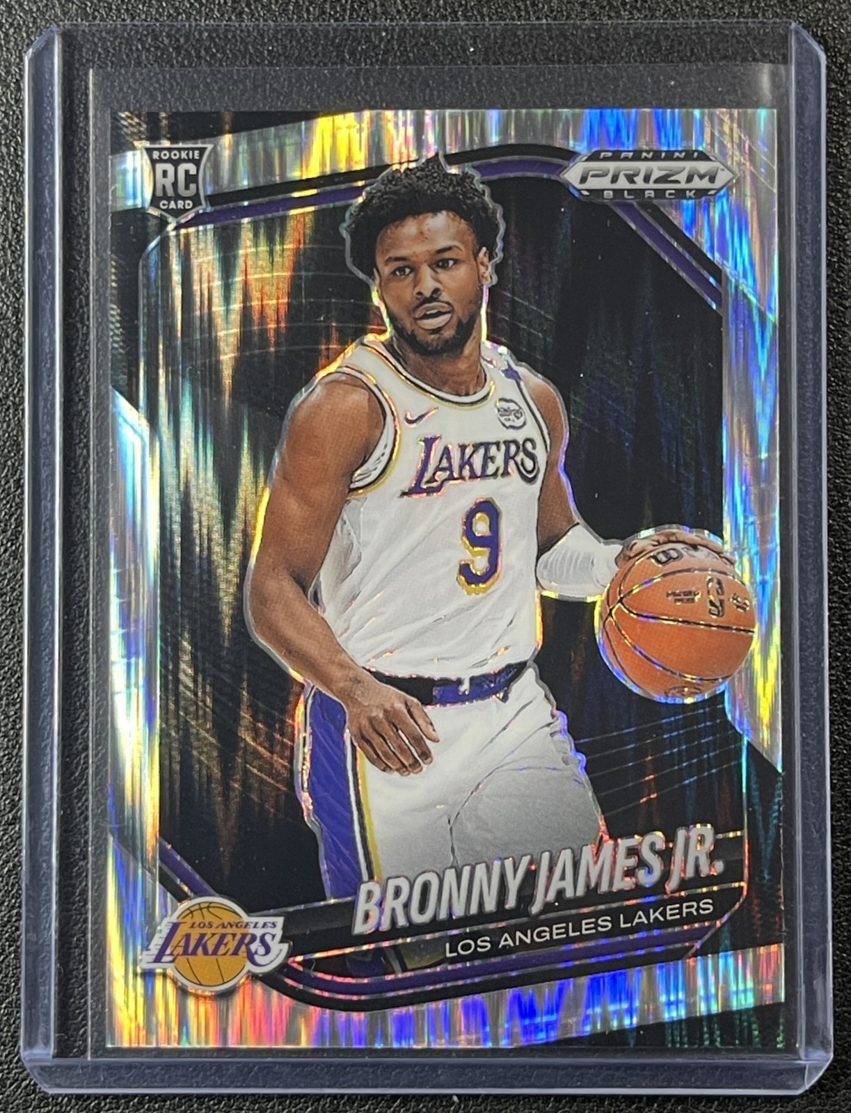 BRONNY JAMES JR. 2024-25 PANINI PRIZM BLACK #94 ROOKIE SKEWED RC 145/249