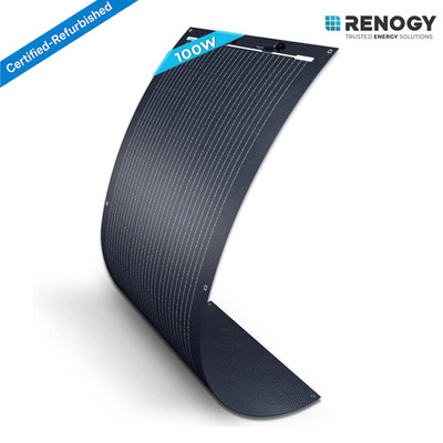 Renogy Solar Panel Mono 100W 12V Lightweight Semi Flexible Certified Refurbished