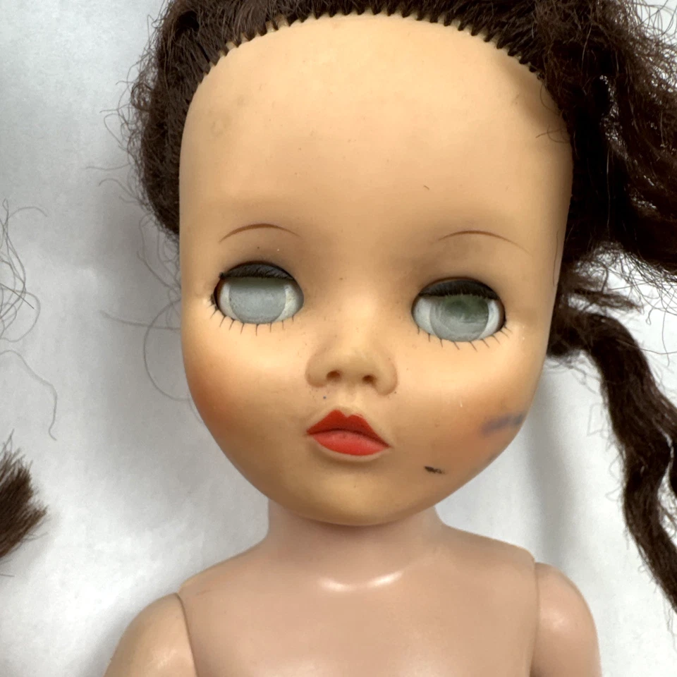 Vintage Uneeda Dollikin Doll Lot 2 19"Jointed with Dressing Gown For Repair Part - Image 3 of 4