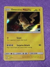Pokemon Detective Pikachu 10/18 Sun & Moon Detective Pikachu Holo LP