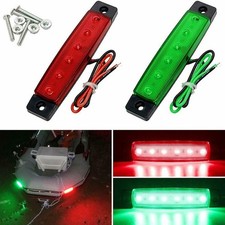 2 Pcs 6LED 12V Bus Trailer Boat Stsern Light Side Marking Indicator Red + Green