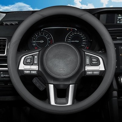 Steering Wheel Cover for Subaru Crosstrek Outback 2026 Black Leather 14.5-15 inc