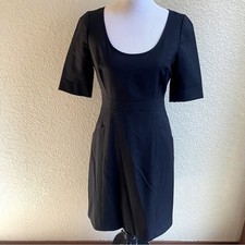 J. Crew Caryn Dress 100% Wool Solid Black Short Length and Sleeves Business: 4